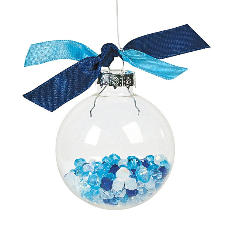 boule-Noel-decorer-transparente-perles-verre-bleu-blanc-noeud-bleu