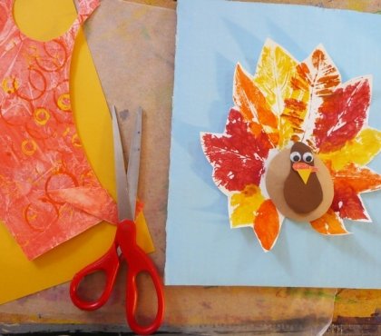 bricolage-automne-enfants-feuilles-automnales-ciseaux