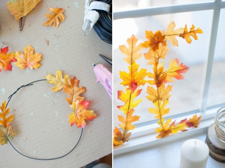 bricolage-facile-deco-fenetre-automne-feuilles-automnales-couronne-metallique