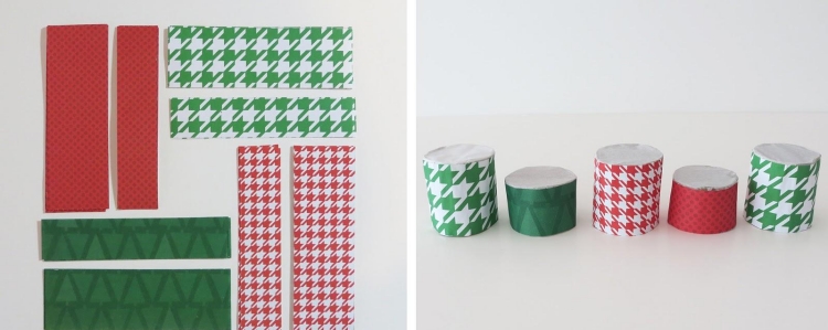 bricolages-Noel-materiaux-recycles-calendrier-avent-rouleuax-papier-toilette-déco-papier-emballage