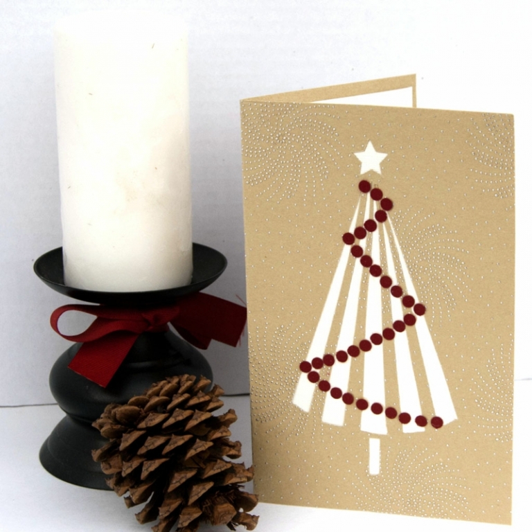 carte-vœux-Noël faite maison décoration élégante assortie