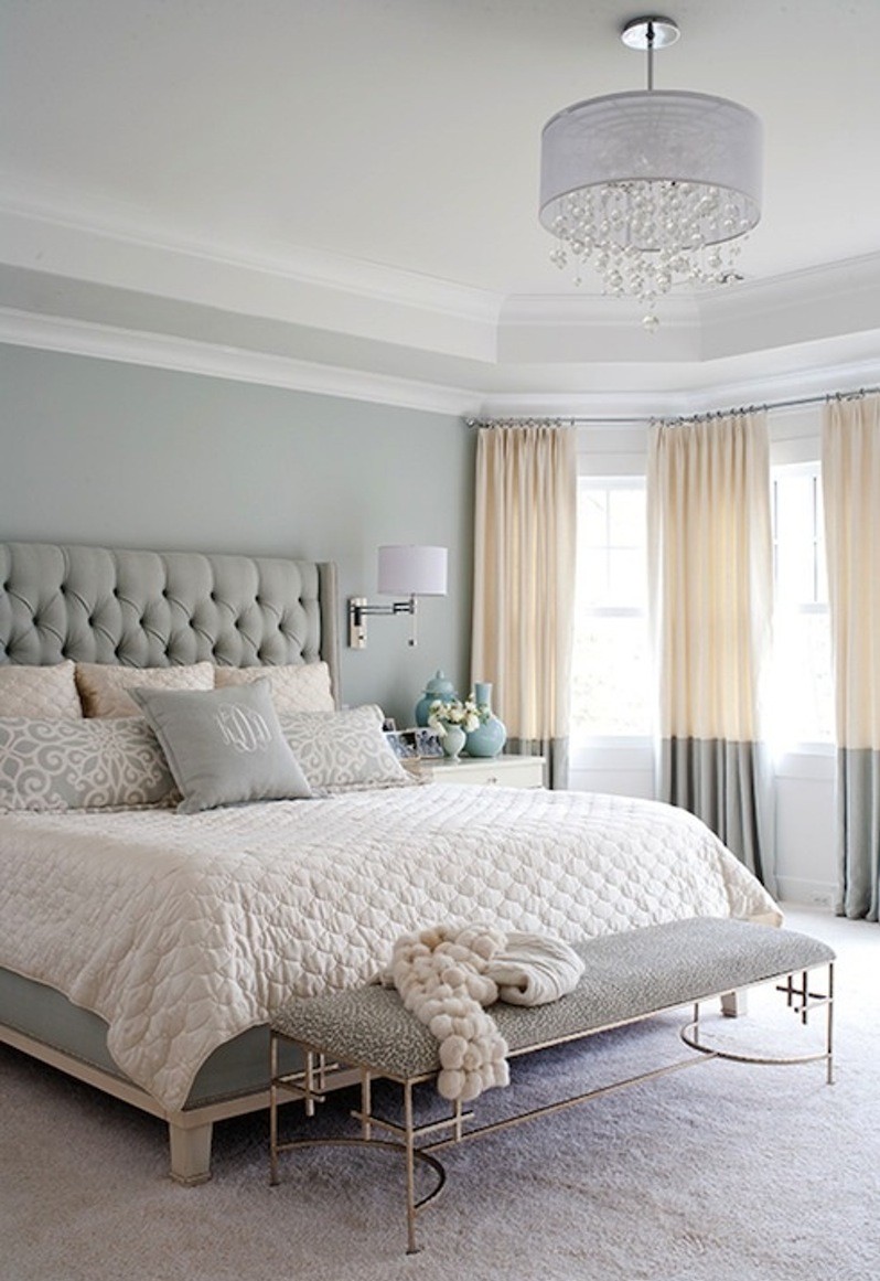 chambre adulte peinture couleur-pastel accents gris beige