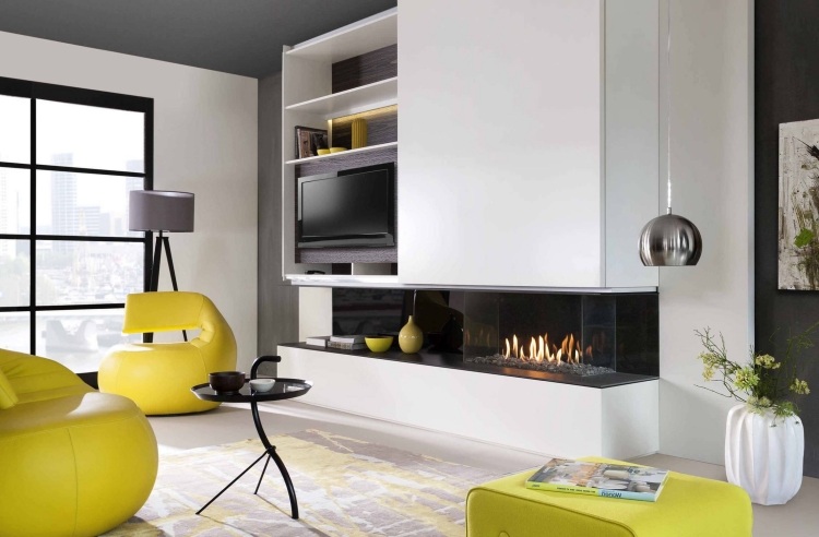 Cheminée design élégant en 48 idées exquises pour vous! Désign Couleur cheminée
