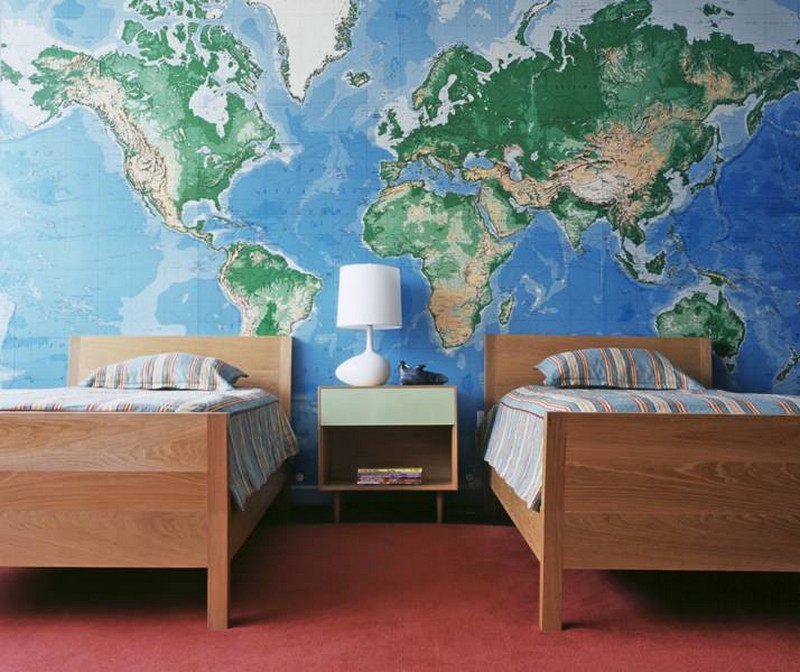 deco-chambre-enfant--carte-monde-lit-jumeaux
