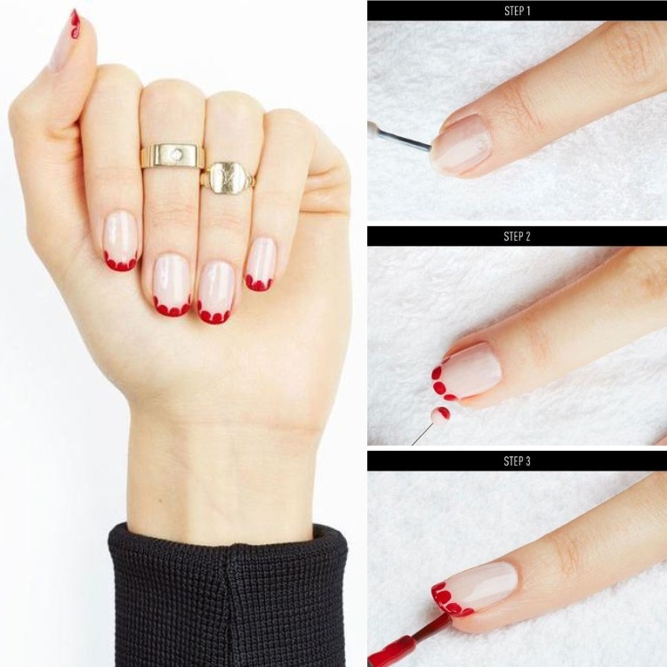 deco-ongles-noel-nouvel-an-French-manucure-rouge-blanc