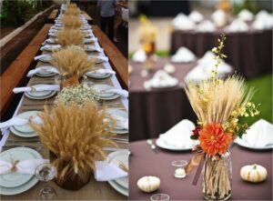 decor-table-automne-epis-ble-bouquets-epis-ble-feuilles-automne-fleurs-orange