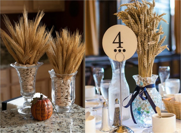 decoration-automne-epis-ble-arrangements-epis-ble-grains-haricots-blancs décoration automne