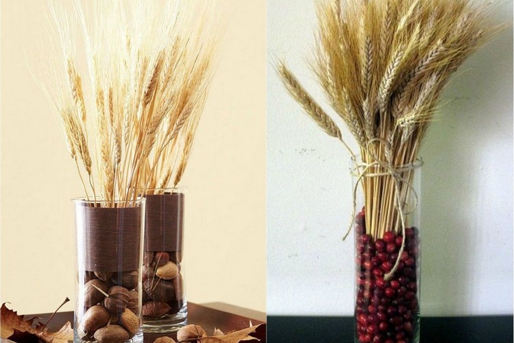 Décoration automne pour l’Action de grâce en épis de blé