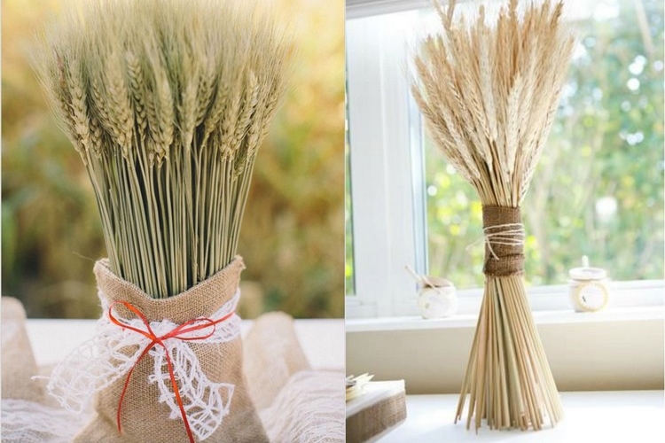 Décoration automne pour l’Action de grâce en épis de blé
