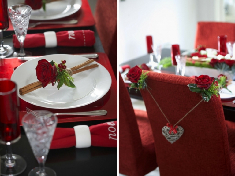 decoration-table-Noel-déco-assiette-rose-baies-brindilles-déco-chaise-pendentif-coeur