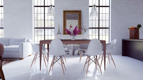 design-scandinave salle manger agencement symétrique