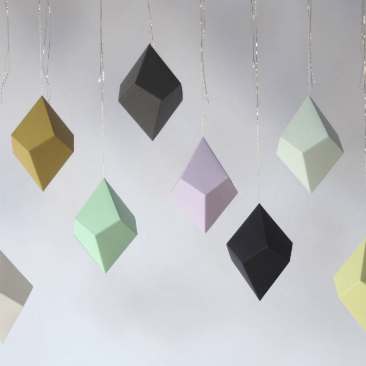 diamants papier 3D décoration de Noël à fabriquer originale