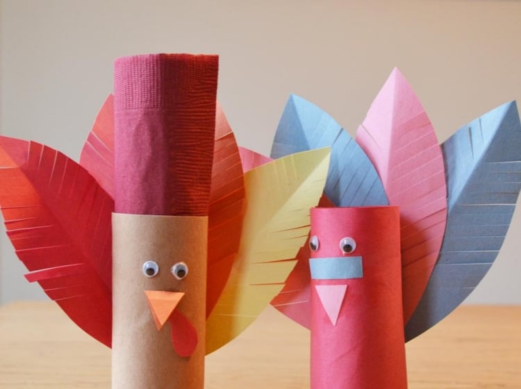 dindes mignonnes rouleaux papier bricolage pour enfants