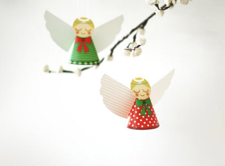 décoration Noël fabriquer angelots papier 3D