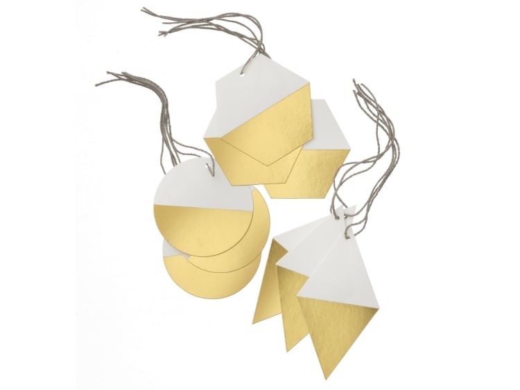 décoration Noël fabriquer papier étiquettes blanc doré