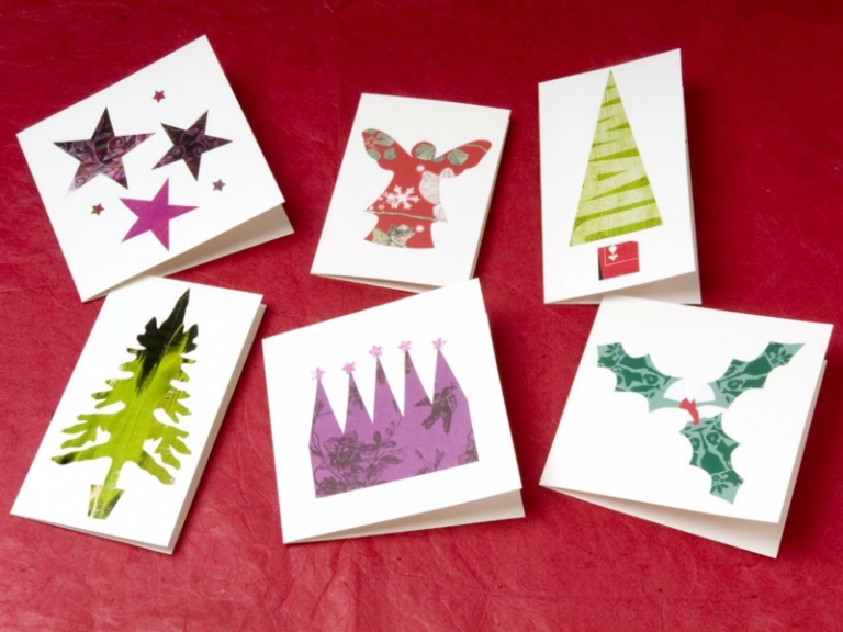 découpage papier motifs fabriquer cartes vœux Noël originales