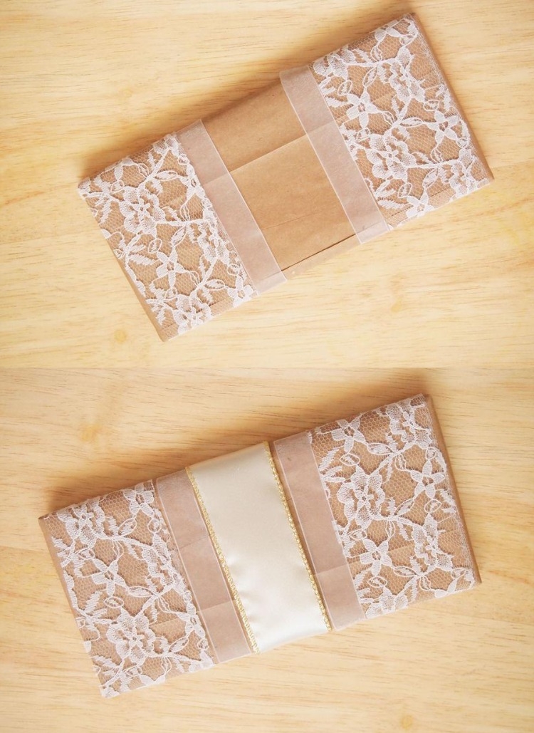 emballage-cadeau-original-papier-brun-dentelle-rubans-beige-clair