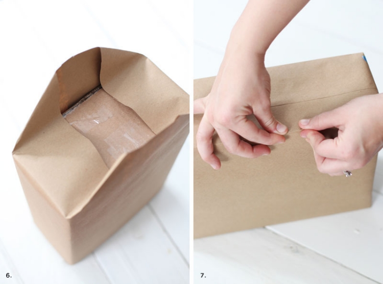 emballage-cadeau-original-sac-cadeaux-diy-papier-brun-fixer-ruban-adhesif