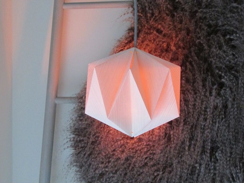 fabriquer-lampe-suspension-papier-peint-relief-origami fabriquer une lampe