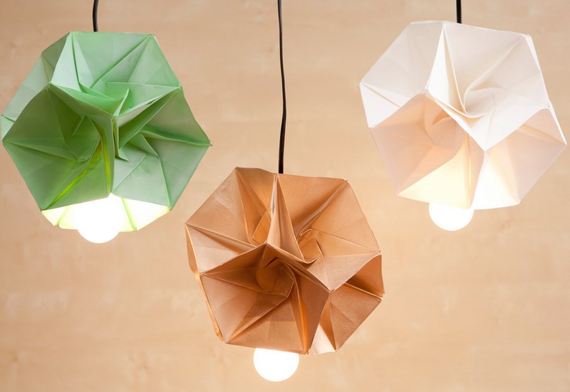 fabriquer-lampe-suspensions-origami-orginales fabriquer une lampe