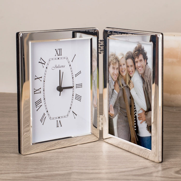 horloge-poser-cadre-argenté-photo-cadeau-personnalisé-original