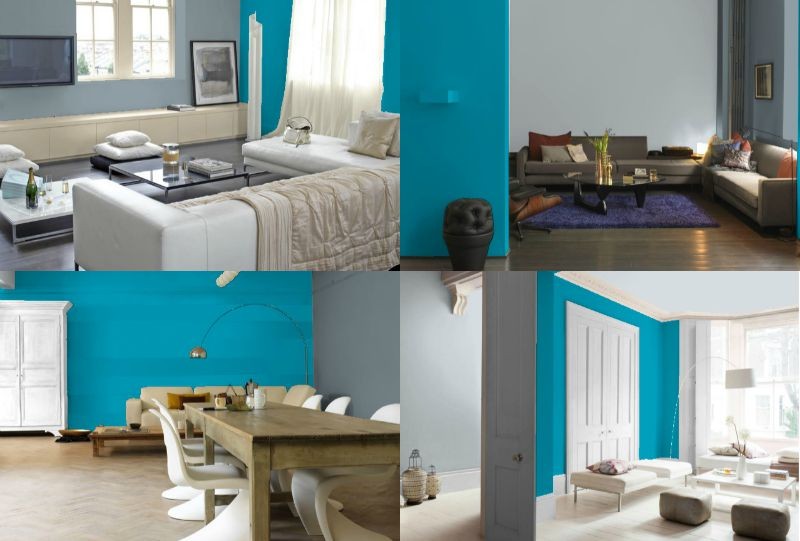 Bleu turquoise et gris en 30 idées de peinture et décoration Etgris