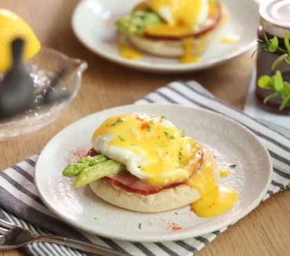 idée-petit déjeuner brunch automnal œufs bénédictine asperges