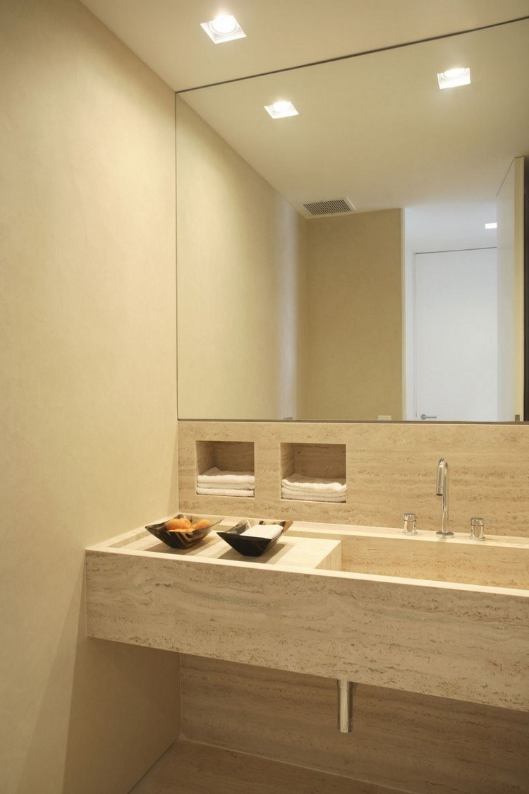 luminaire salle de bains spots-encastres-niche-rangement-serviette-plan-vasque