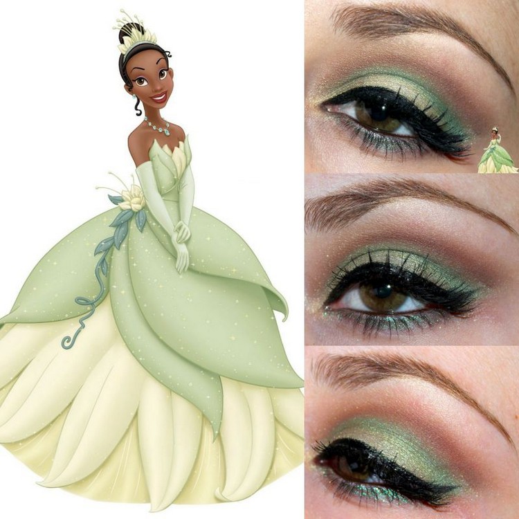 maquillage Halloween inspiré d'une princesse Disney - du fard à paupières  bronze et turquoise pour …