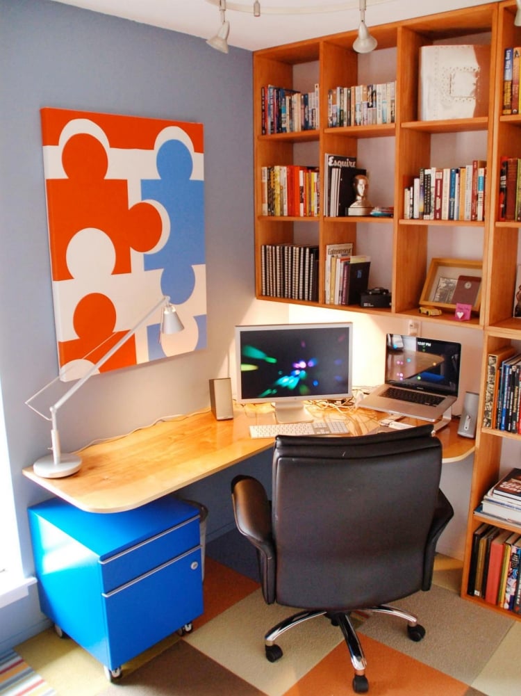 meuble-bureau-chaises-roulettes-etageres-rangement-couleur-orange