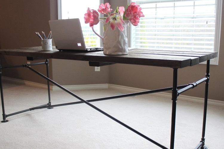 meuble bureau industriel bois métal fait maison chic industriel