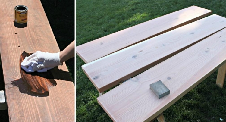 meuble-bureau-industriel roulettes étapes céruser planches bois