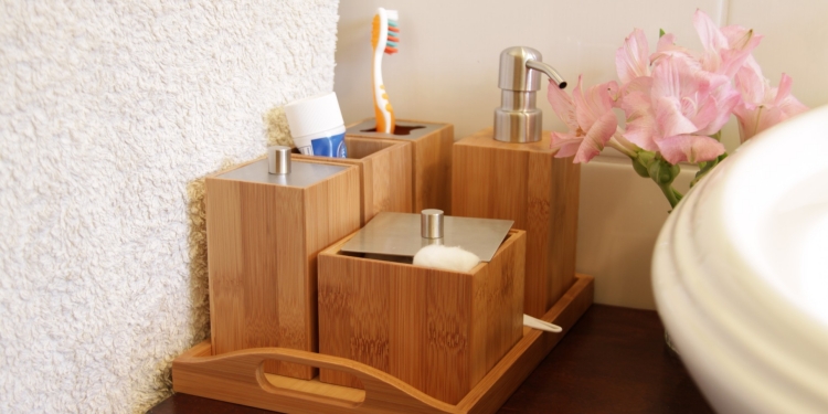 meuble-salle-bain-bambou accessoires salle de bain bambou