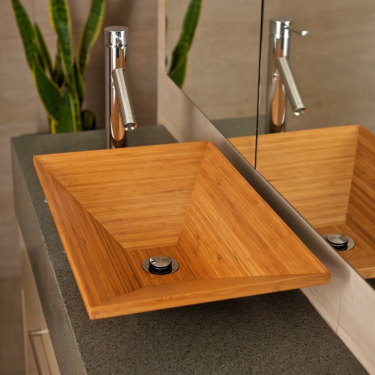 Meuble salle de bain bambou et accessoires en 50 idées Meuble pour vasque à poser