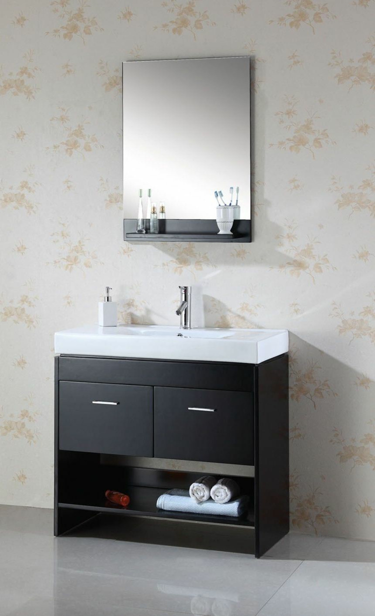 meuble-vasque salle-bain Ikea rangement pratique miroir tablette