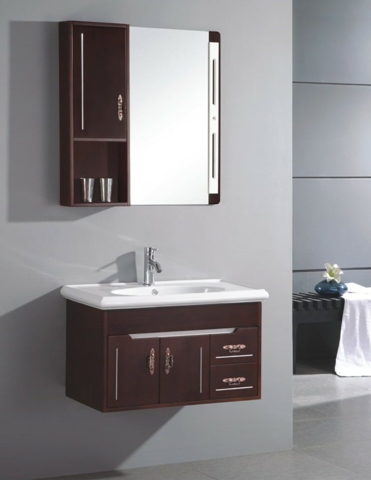 meuble vasque-salle-bain petit espace miroir rangement assorti