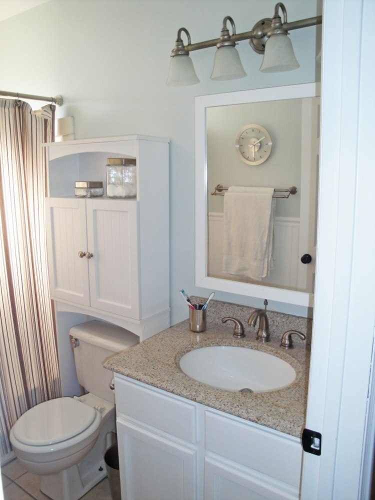 meuble-vasque salle-bain petit espace robinet accessoires inox brossé