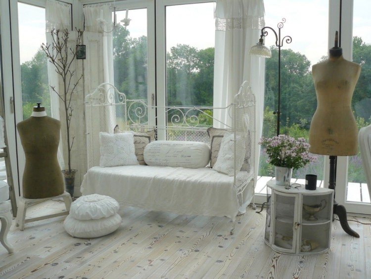 Déco et meubles shabby chic dans le salon – 55 idées vintage Banquette idee Chambre