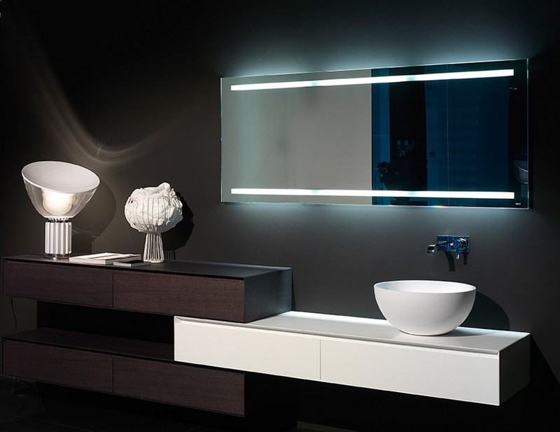 miroir-salle-bain lumineux design Antonio Lupi 2- bandes lumineuses LED