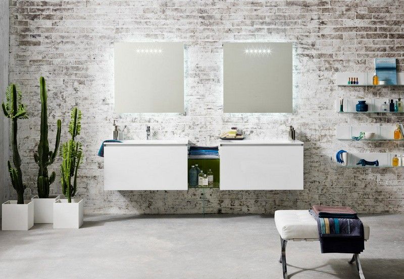 miroir-salle bain lumineux design Artelinea double lavabo design