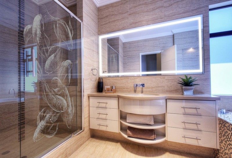 miroir-salle-bain lumineux design italien Rifra grand miroir rectangulaire