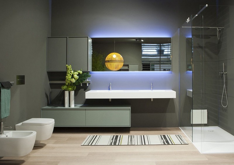 miroir-salle-bain-lumineux-design italien meubles sanitaire suspendu cabine douche
