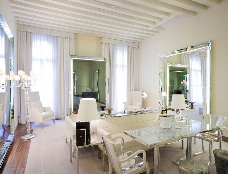mobilier-design blanc métal brillant chambre hôtel Plazzina G