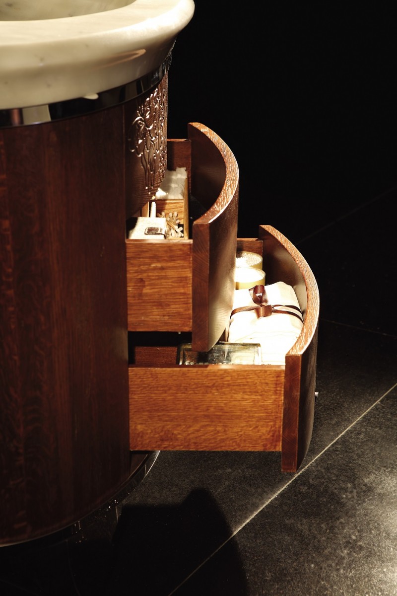 mobilier-salle-bains-design-meuble-vasque-bois-tiroirs-détails mobilier salle de bains design