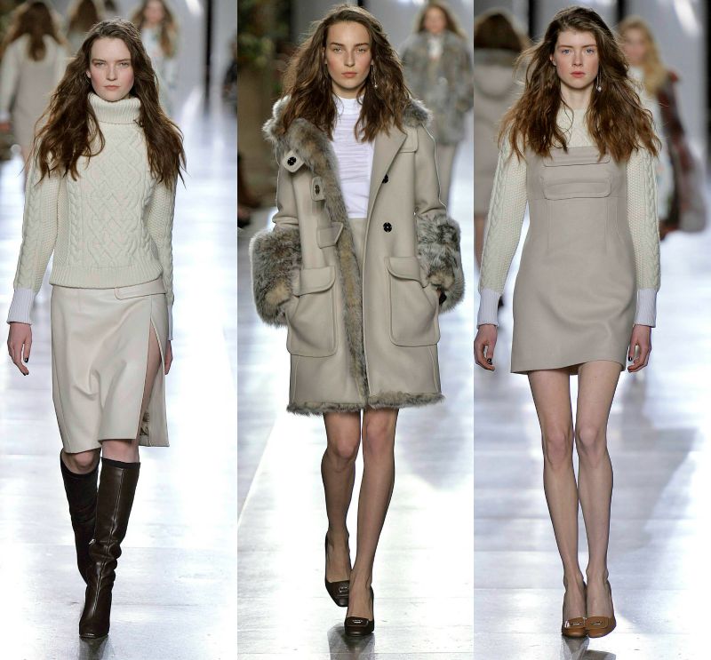 mode-automne-hiver-2015-femme-pull-tricot-blanc-jupe-cuir-fente-manteau-elements-fausse-fourrure