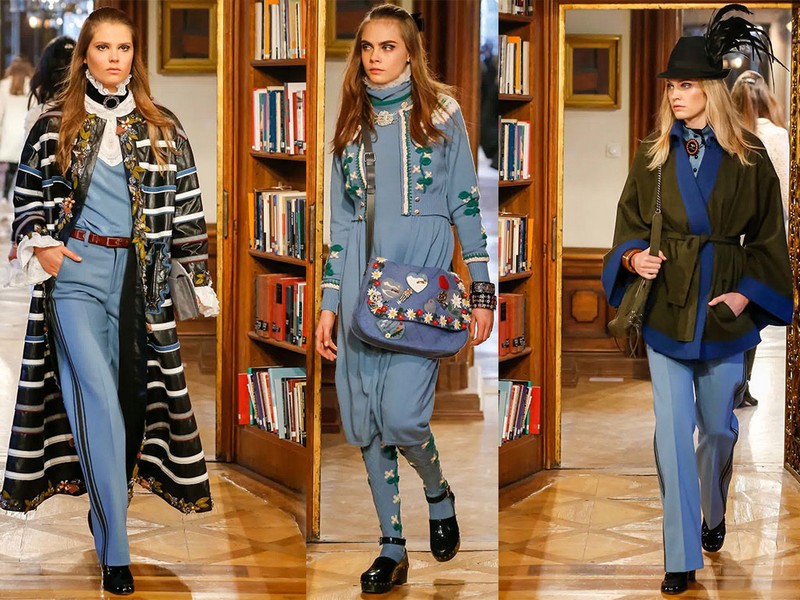 mode-automne-hiver-2015-femme-style-decontracte-robe-pantalons-bleu-ciel-trench-cuir-noir-motifs-floraux