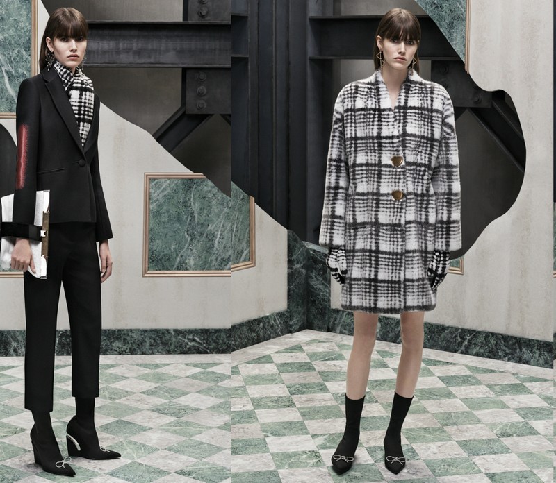 mode-automne-hiver-2015-femme-veste-noire-pantalon-capri-echarpe-noir-blanc-manteau-large-noir-blanc mode automne hiver 2015