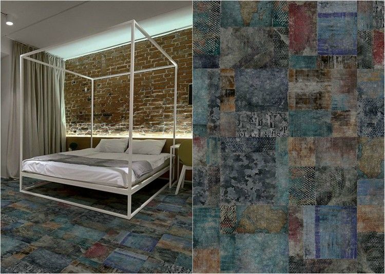 moquette chambre- art abstrait patchwork polyester J2 05 Yoyo