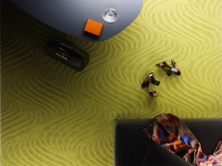 moquette-chambre laine vert pistache effet 3D RO Kasthall
