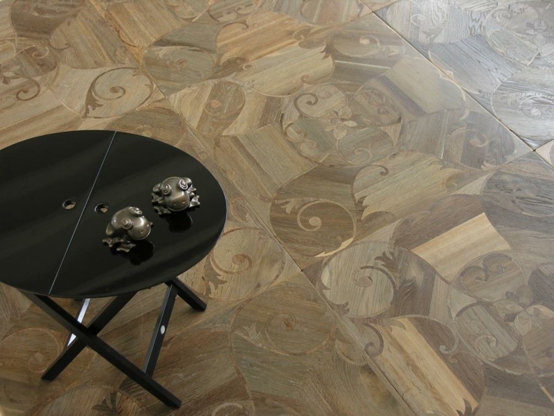 parquet-mosaique chêne table moderne pliante